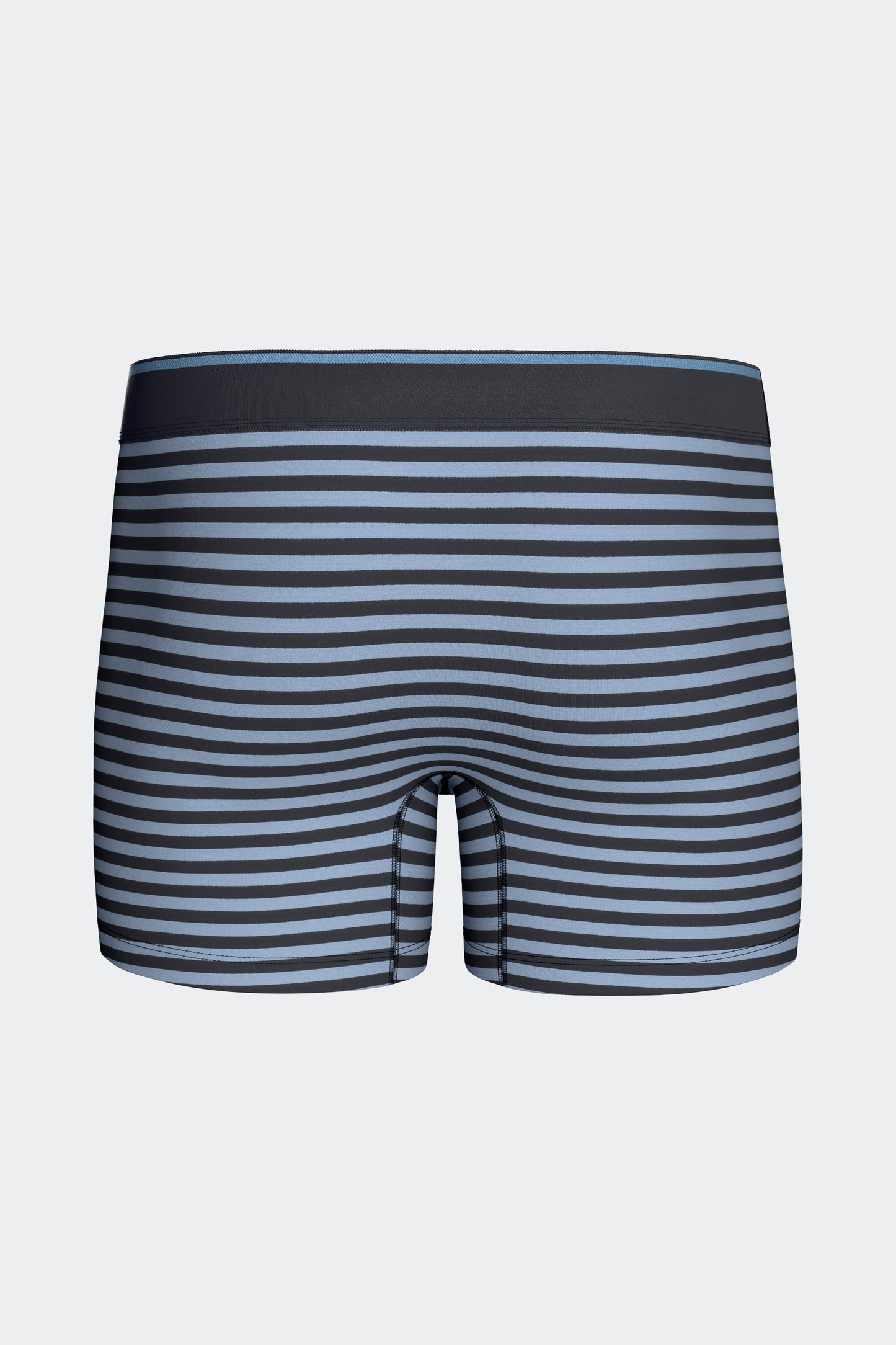 Lot de 2 boxers en jersey de coton stretch unis marine et rayures ciel