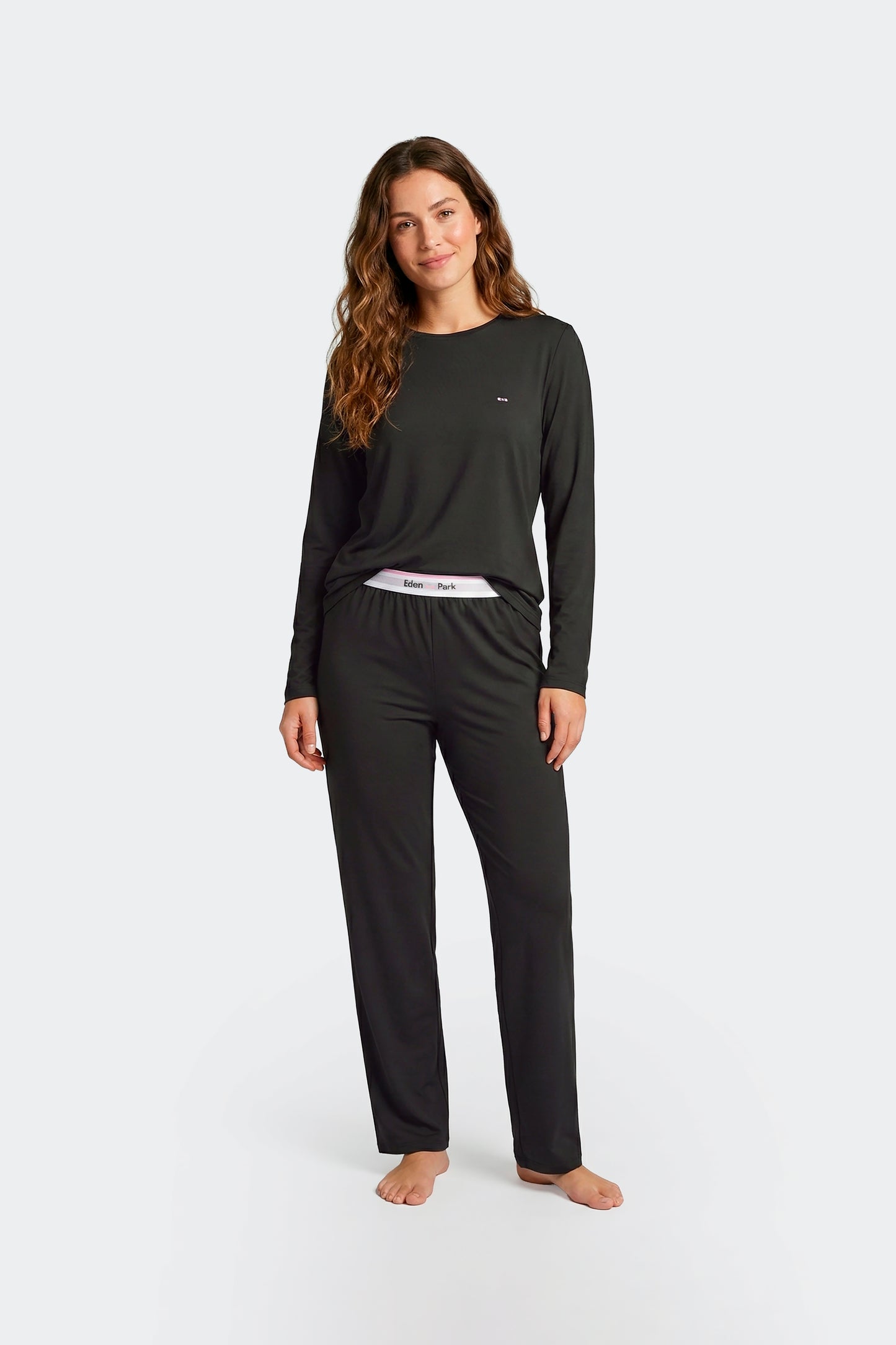 Ensemble pyjama long en Tencel stretch marine