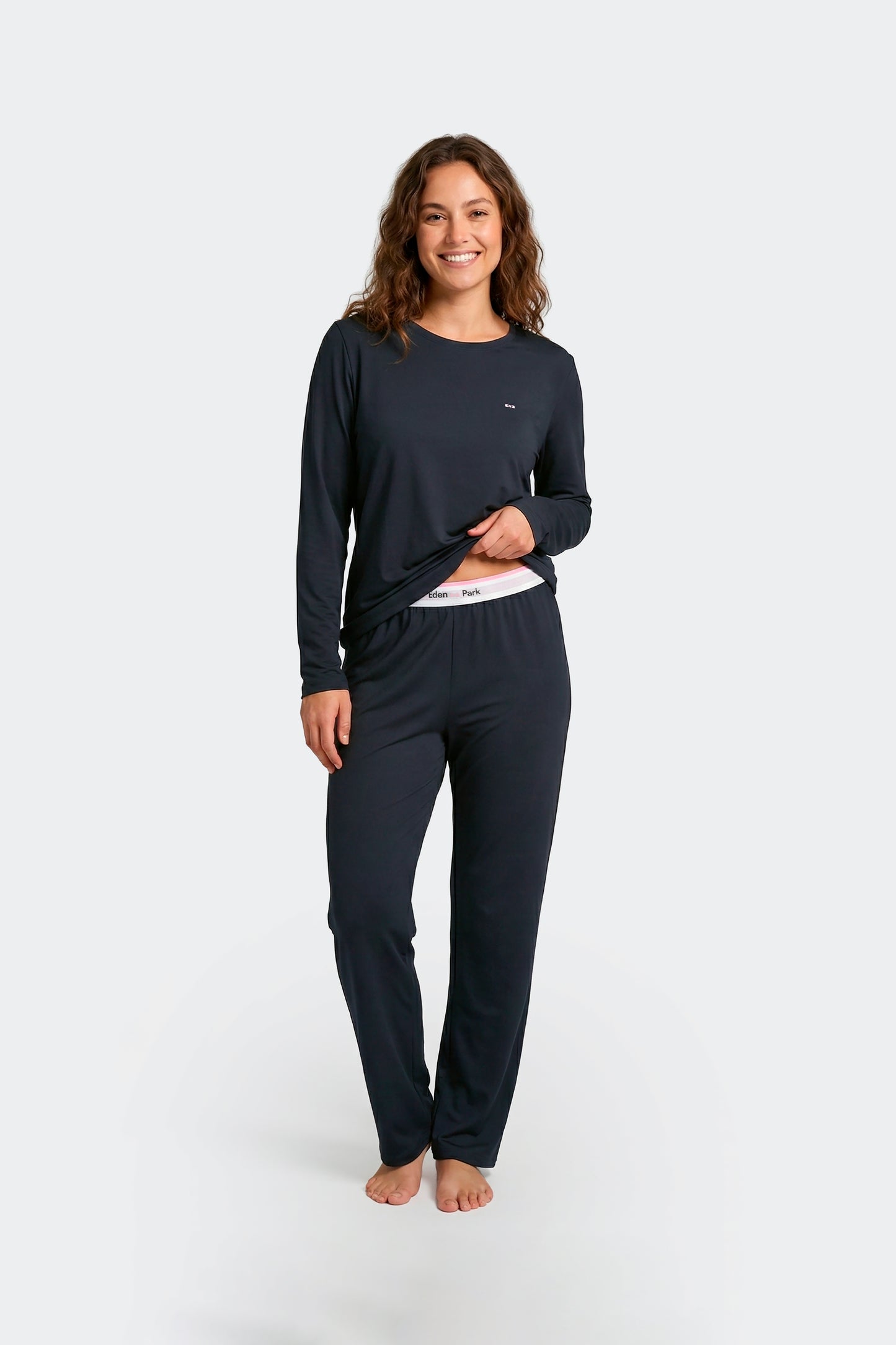 Ensemble pyjama long en Tencel stretch noir