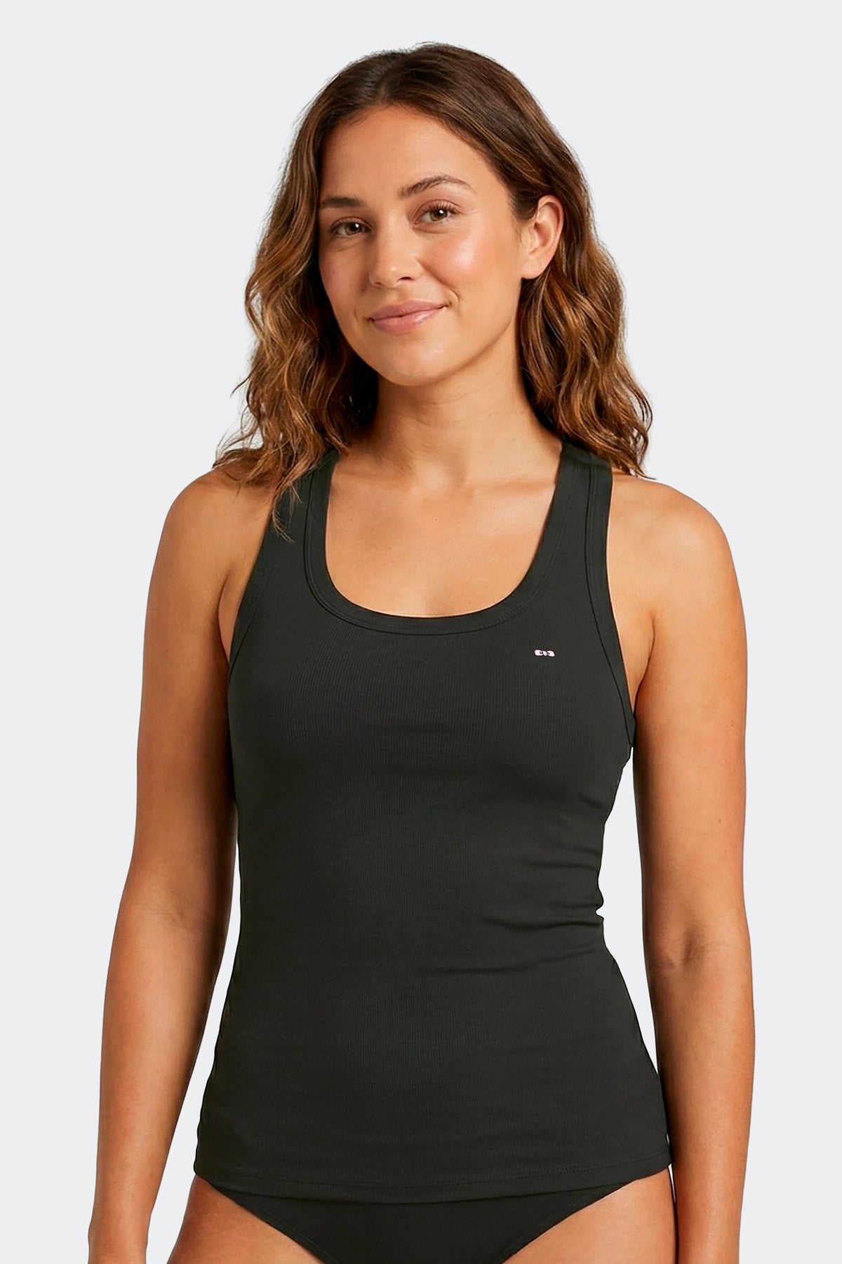 Débardeur dos nageur en Tencel stretch noir