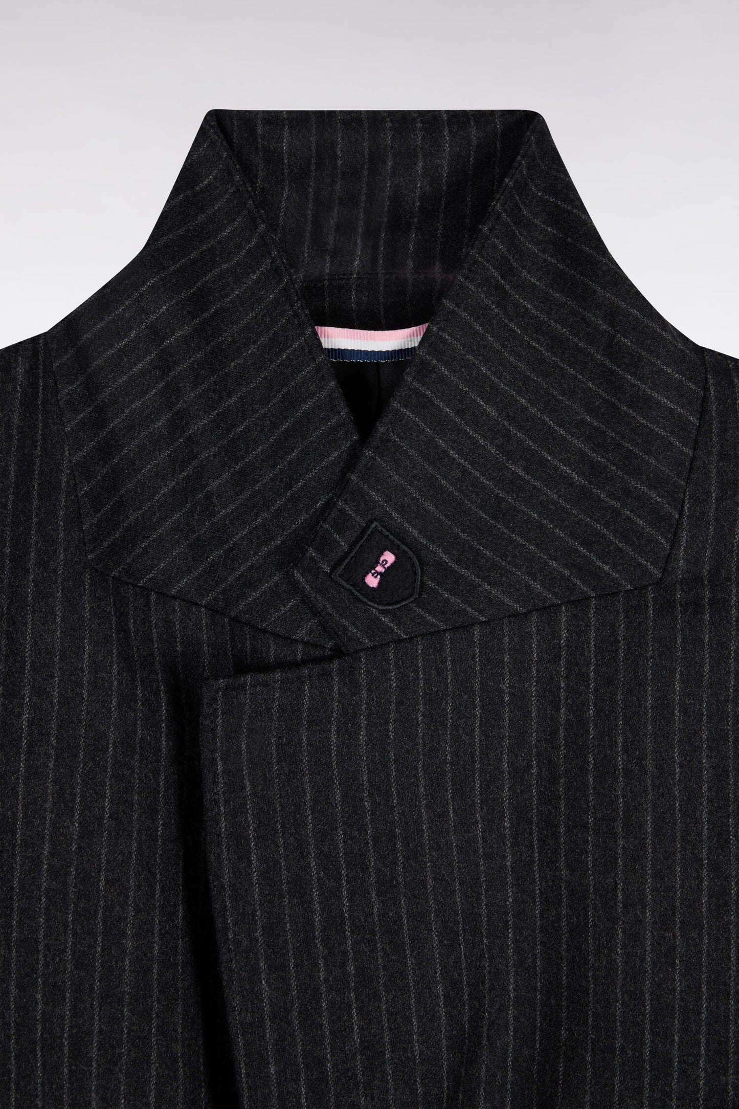 Gilet de costume en laine stretch noir rayé