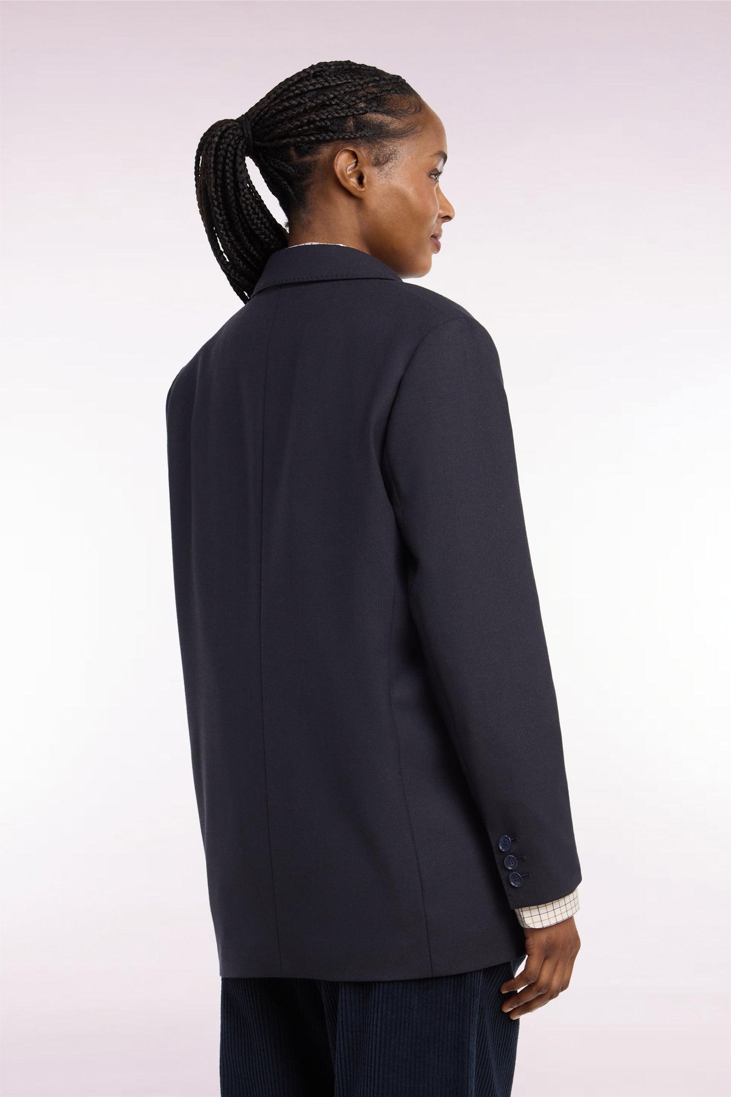 Veste blazer marine coupe oversized badge écusson