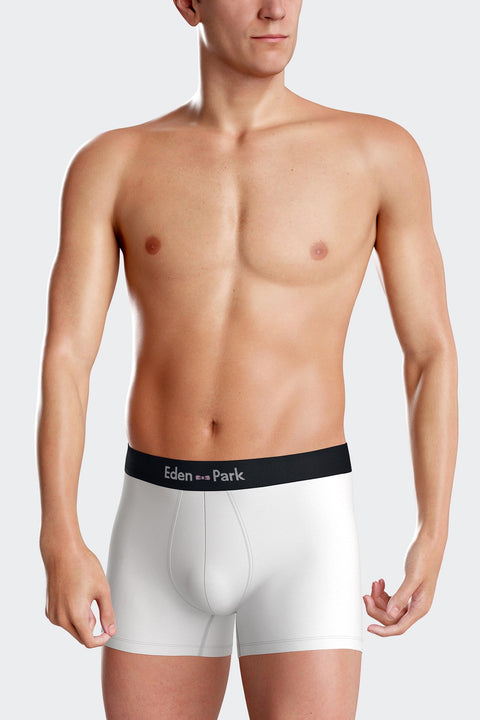 Set of 3 white solid stretch cotton boxers - Image 3