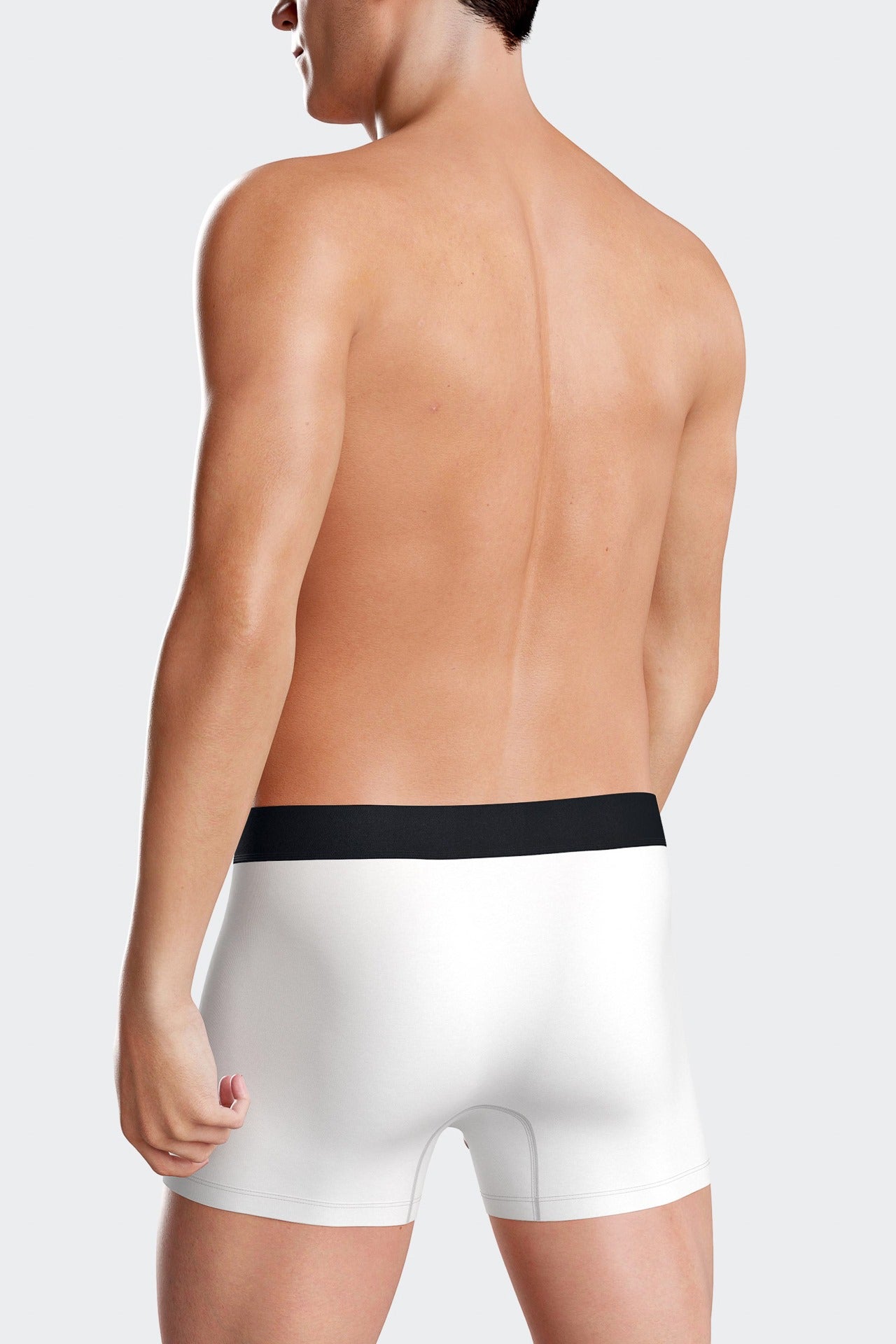 Lot de 3 boxers unis en coton stretch blanc