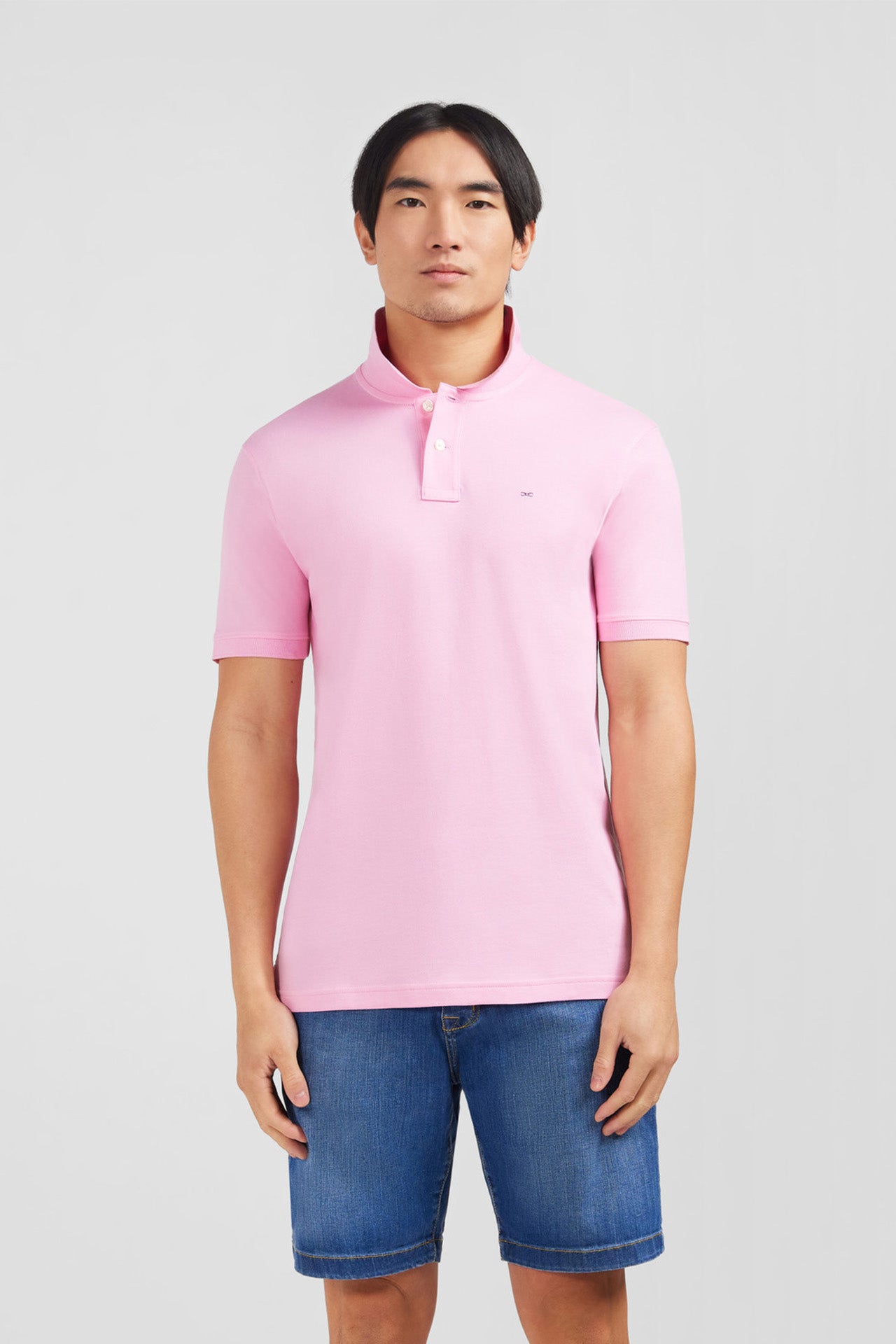 Polo rose en coton pima stretch