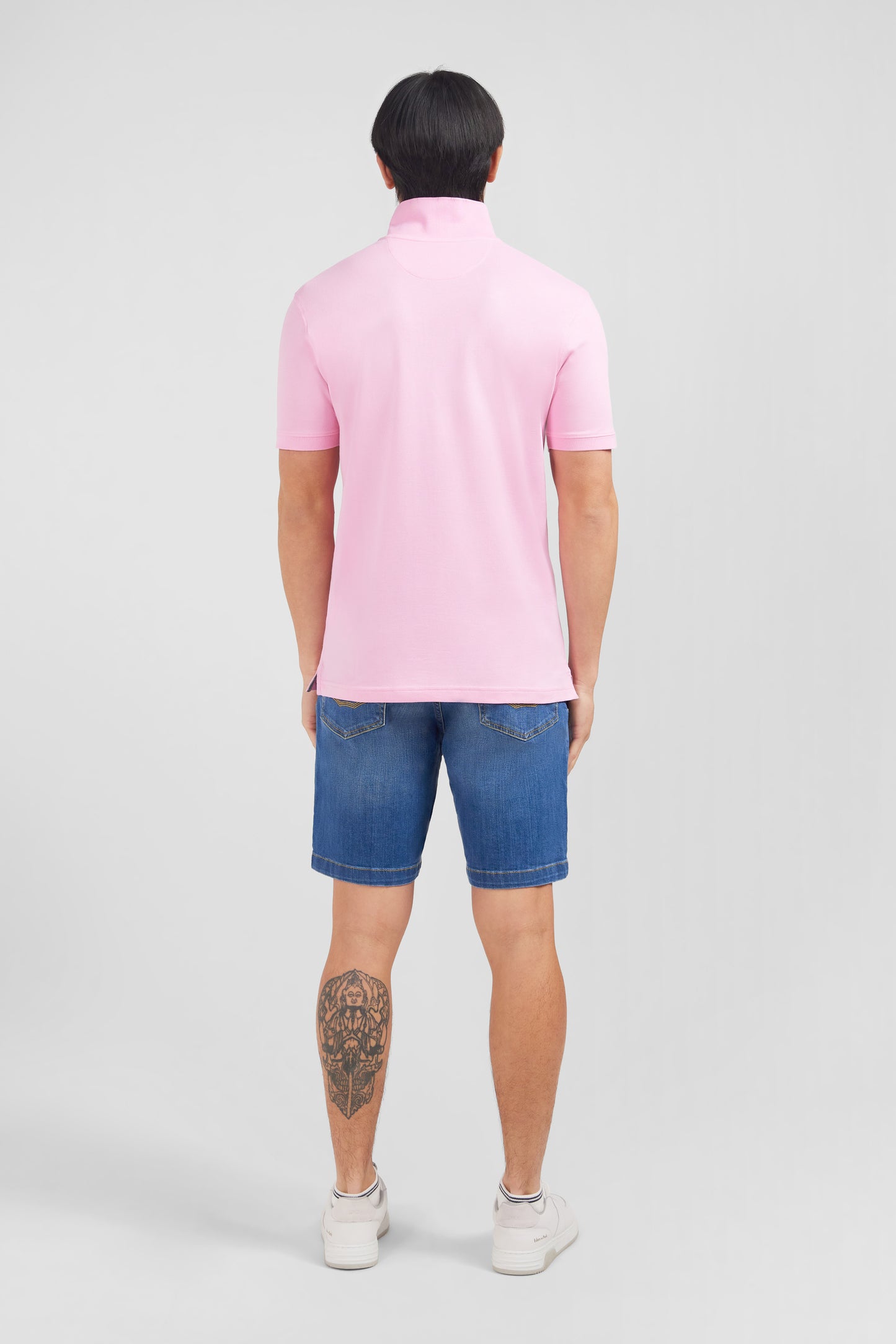 Polo rose en coton pima stretch