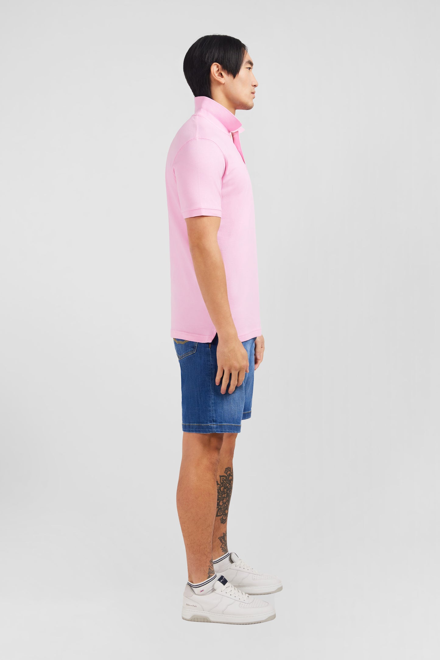 Polo rose en coton pima stretch