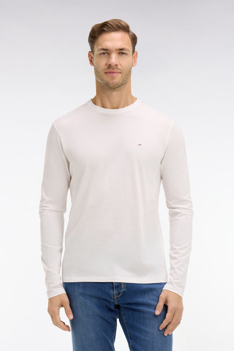 Long sleeved white cotton t-shirt - Image 3