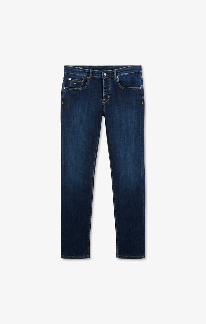 Jean slim bleu en coton extensible