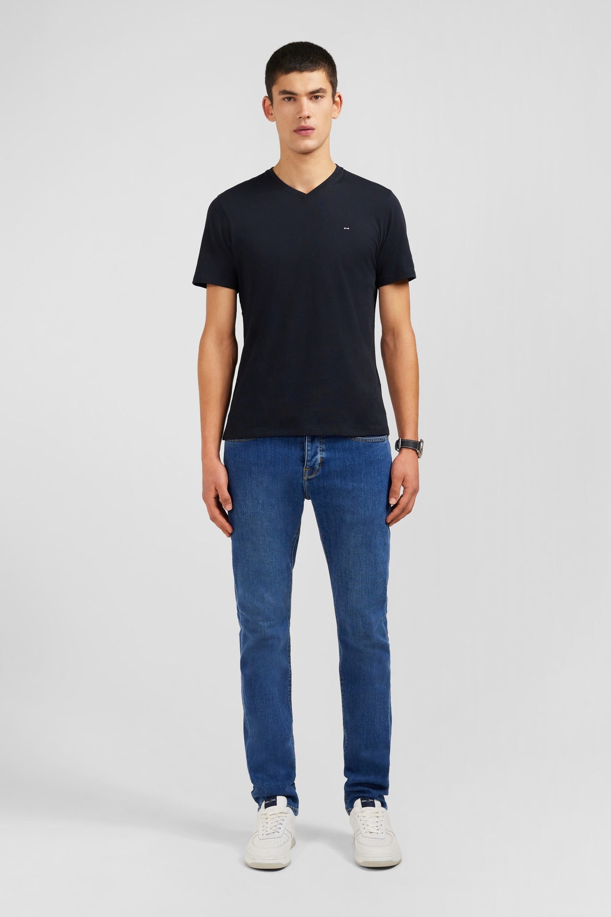 Jean bleu en coton stretch