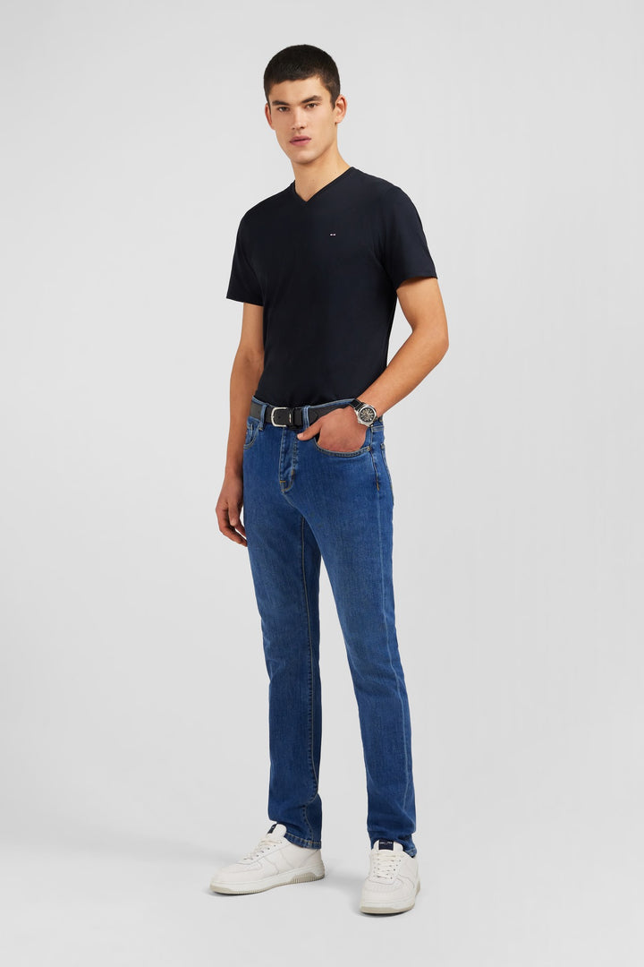 Jean bleu en coton stretch