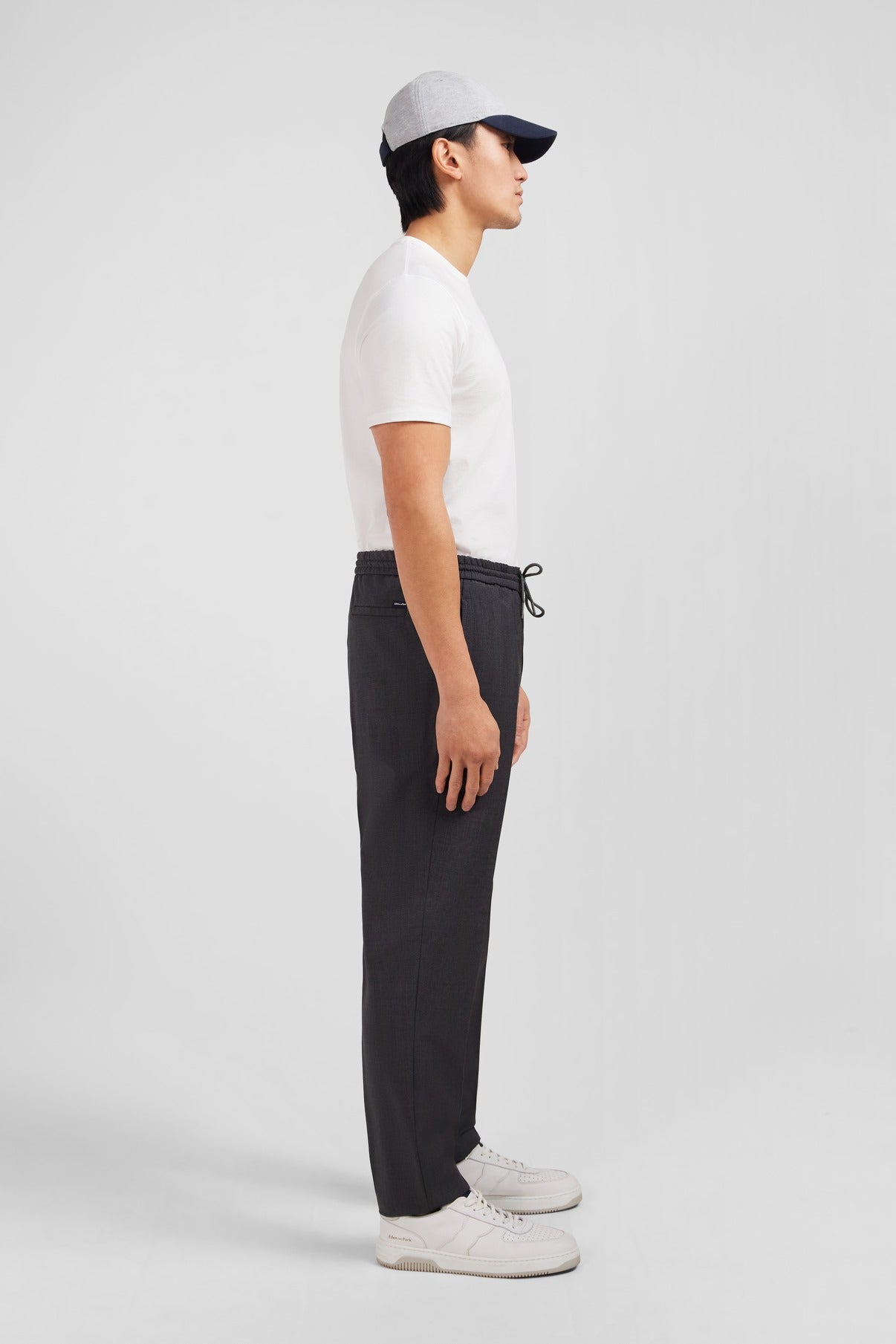 Pantalon taille élastiquée gris