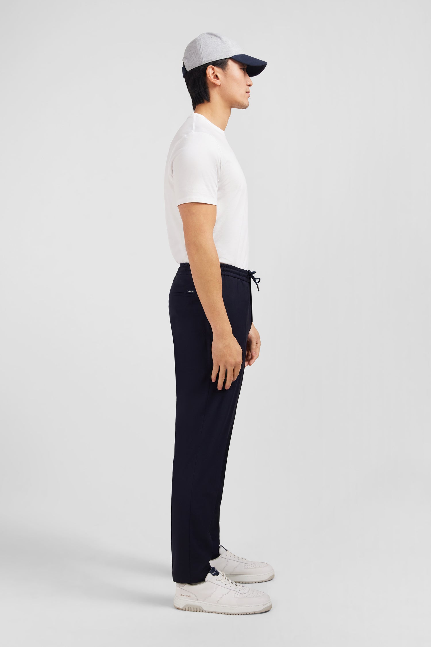 Pantalon taille élastiquée bleu marine