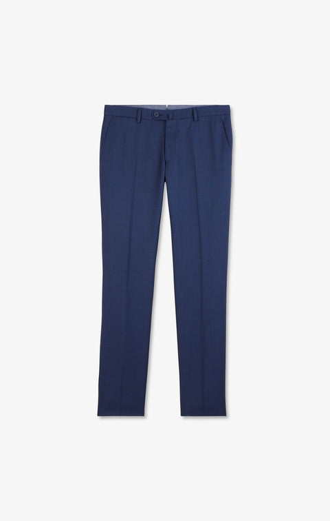 Pantalon slim bleu en laine à plis cassés - Image 2