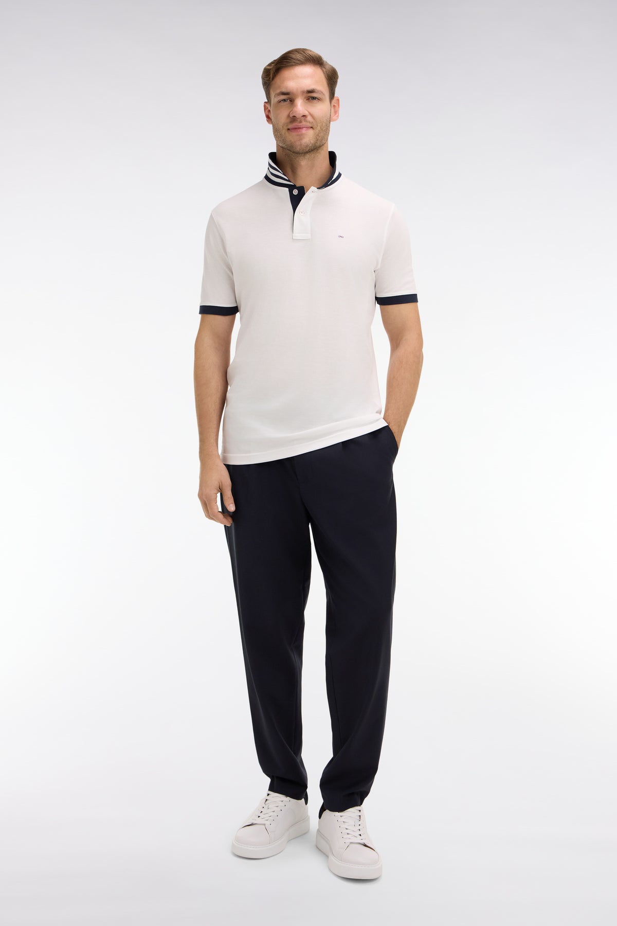 Pantalon taille élastiquée bleu marine