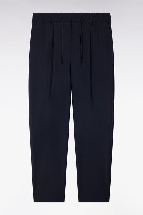 Pantalon taille élastiquée bleu marine - Image 2