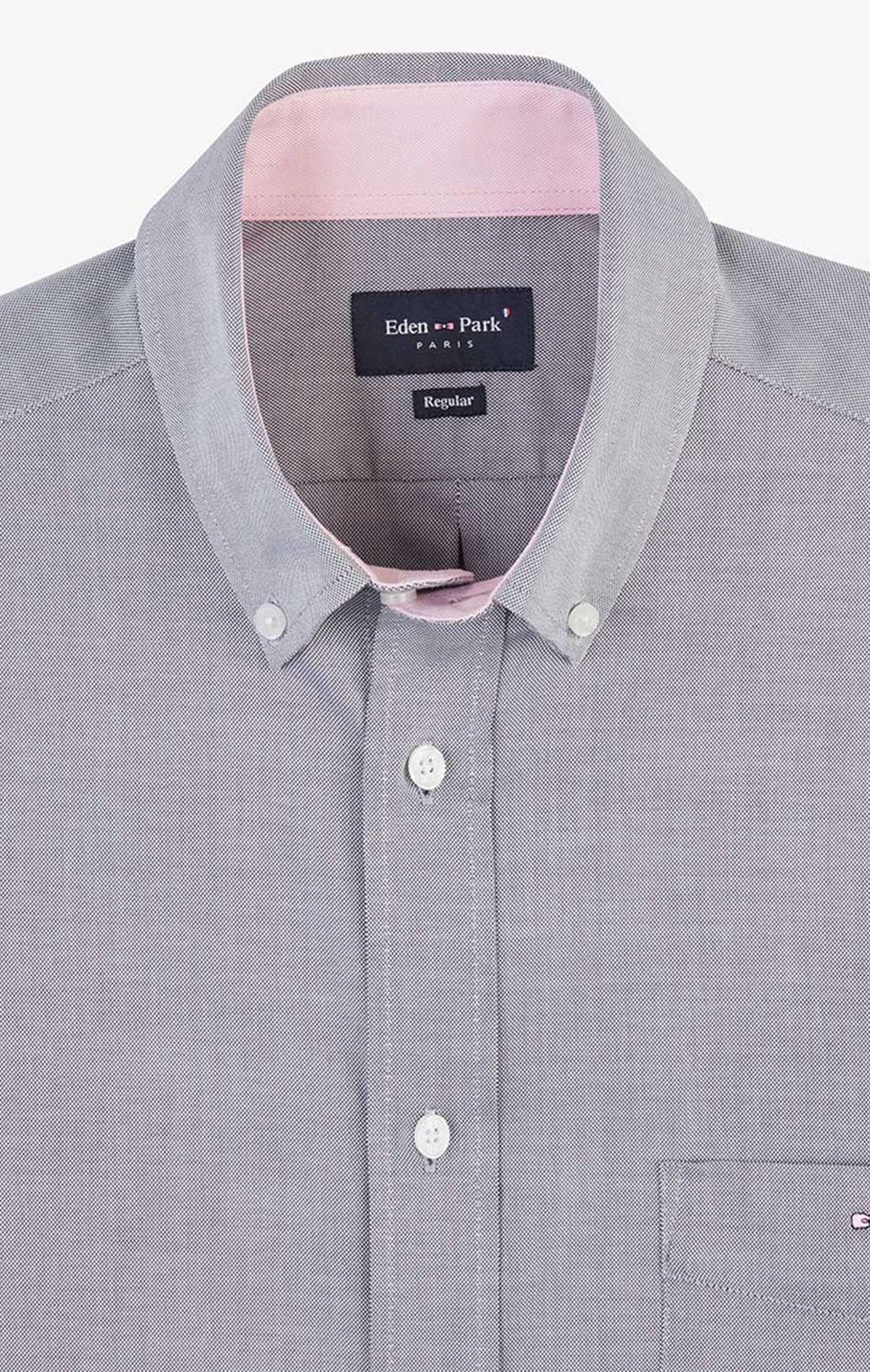 Chemise gris clair unie en coton