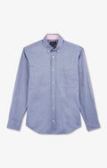 Chemise bleu marine unie en coton