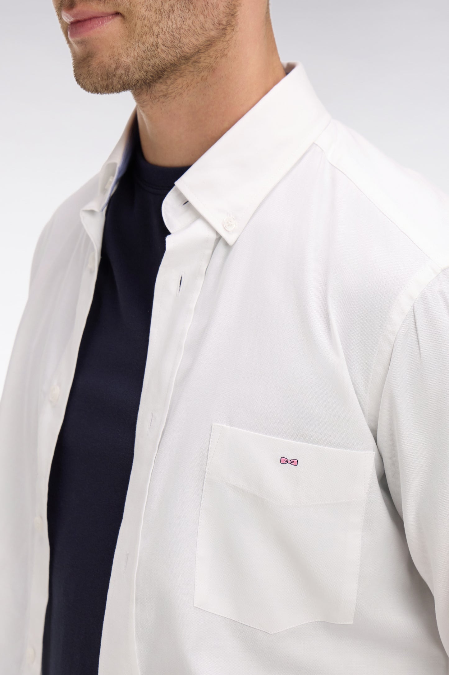 Chemise blanche unie en coton