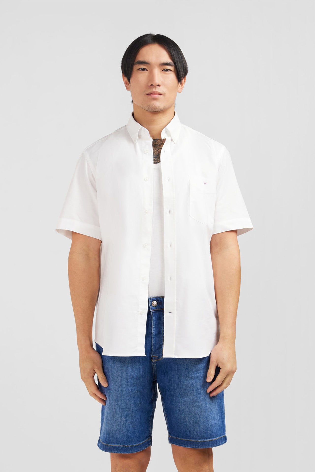 Chemisette blanche unie en coton