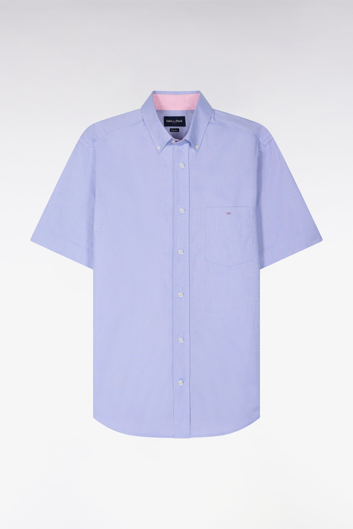 Short sleeved blue cotton shirt