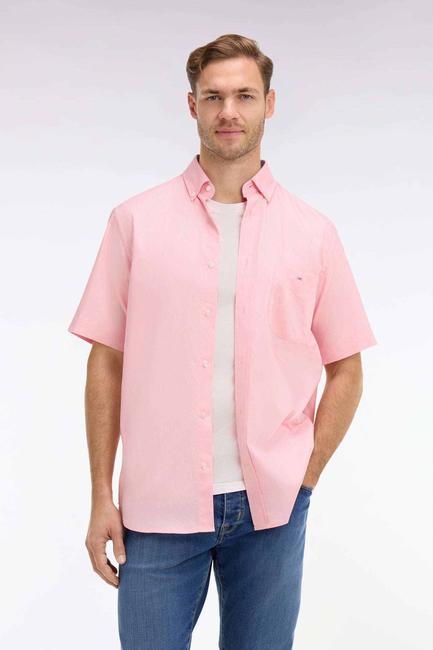 Chemisette rose unie en coton