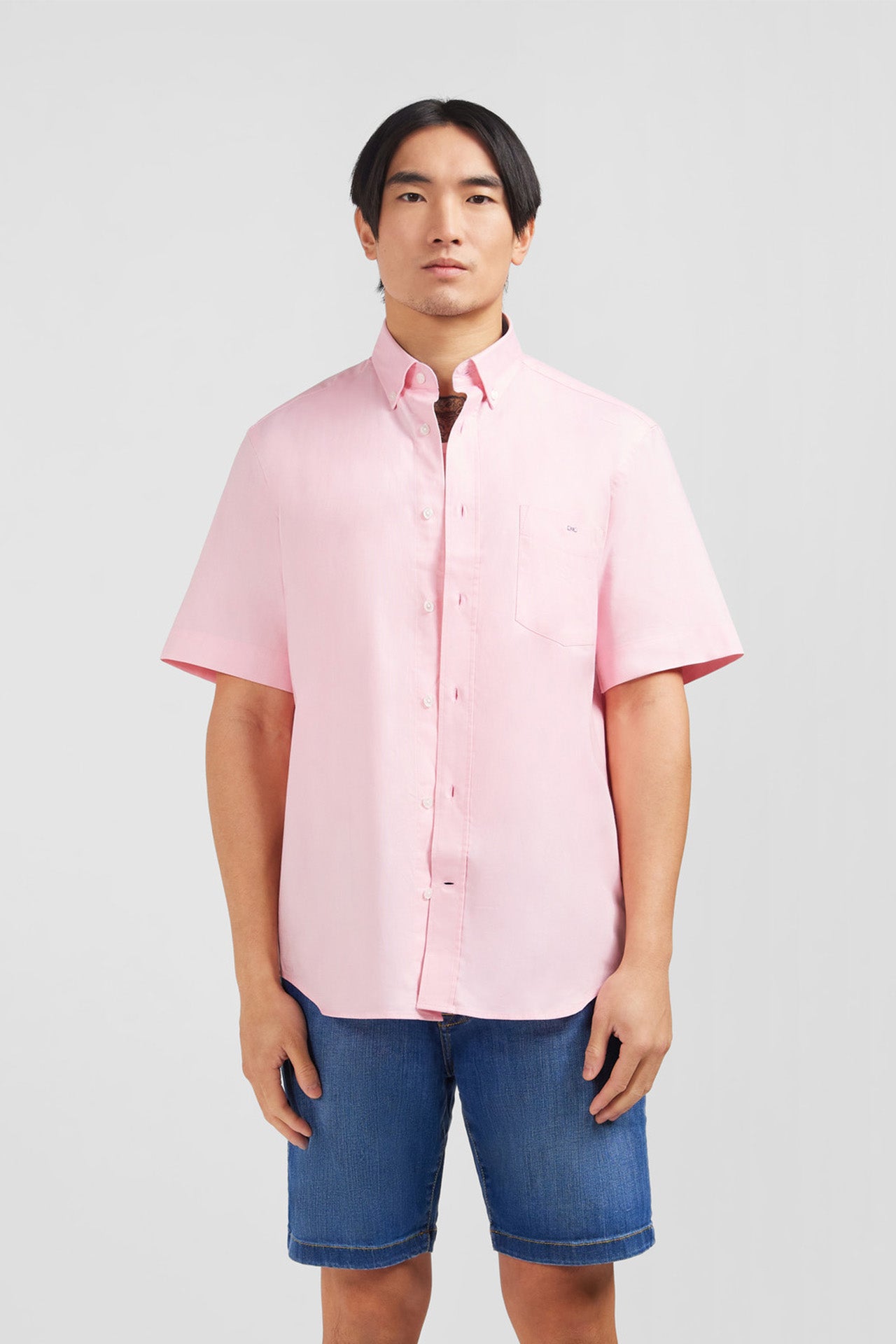 Chemisette rose unie en coton