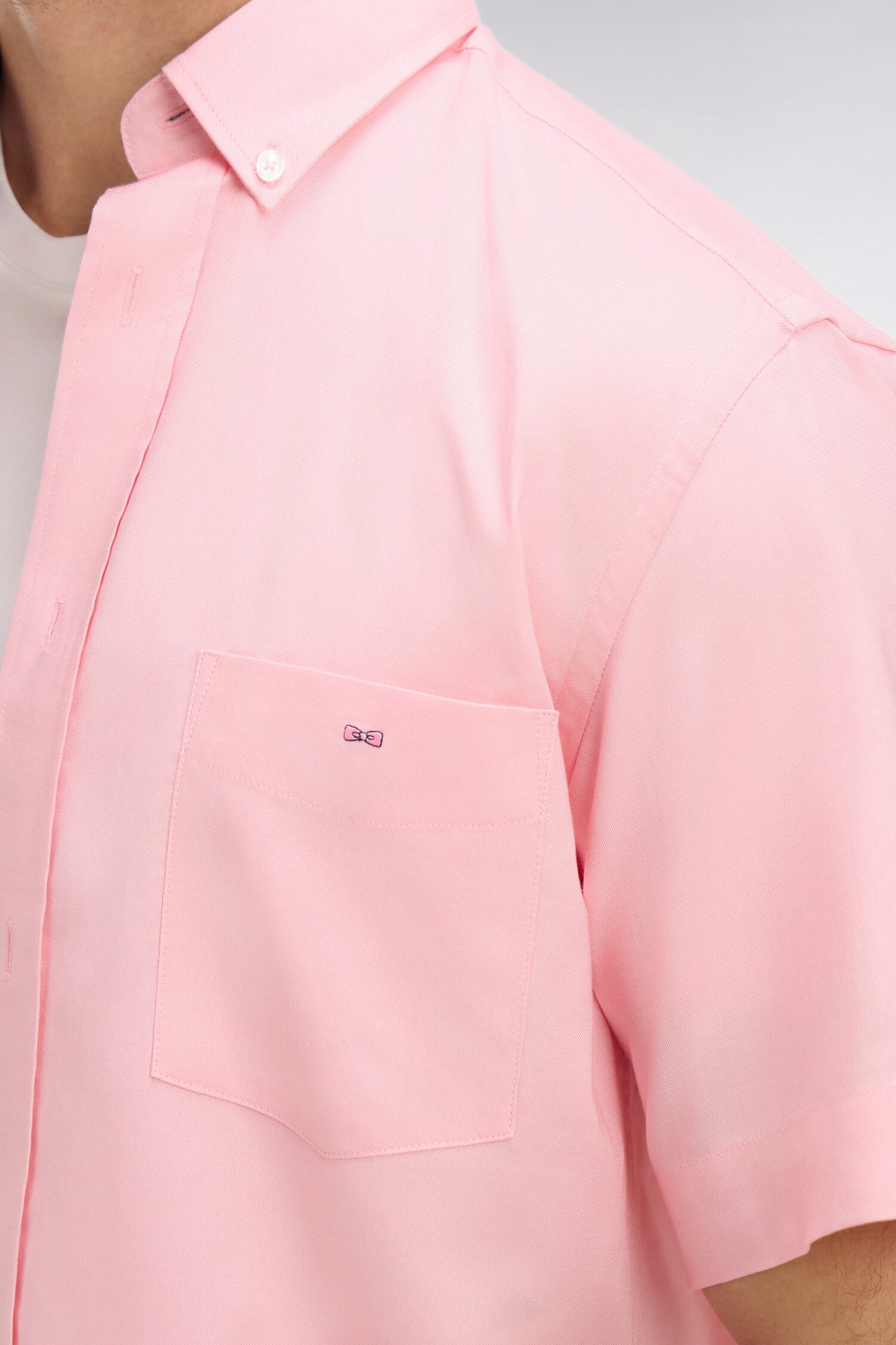 Chemisette rose unie en coton