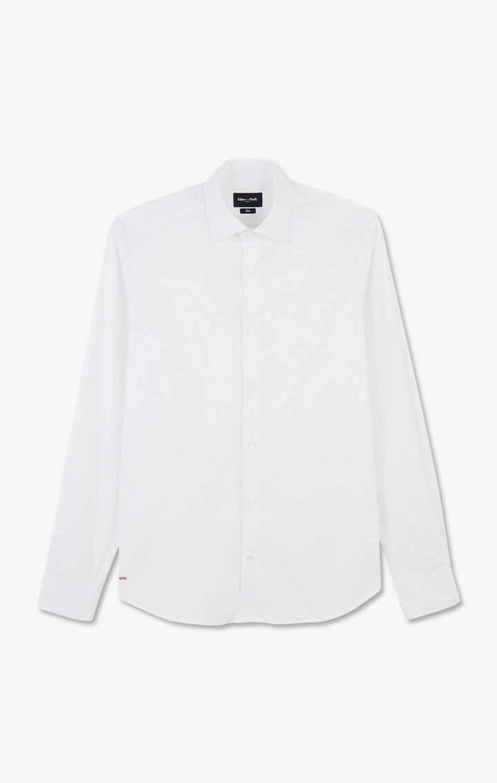 Slim-fit white shirt in stretch poplin