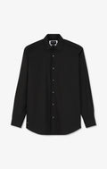 Chemise noire regular en popeline stretch