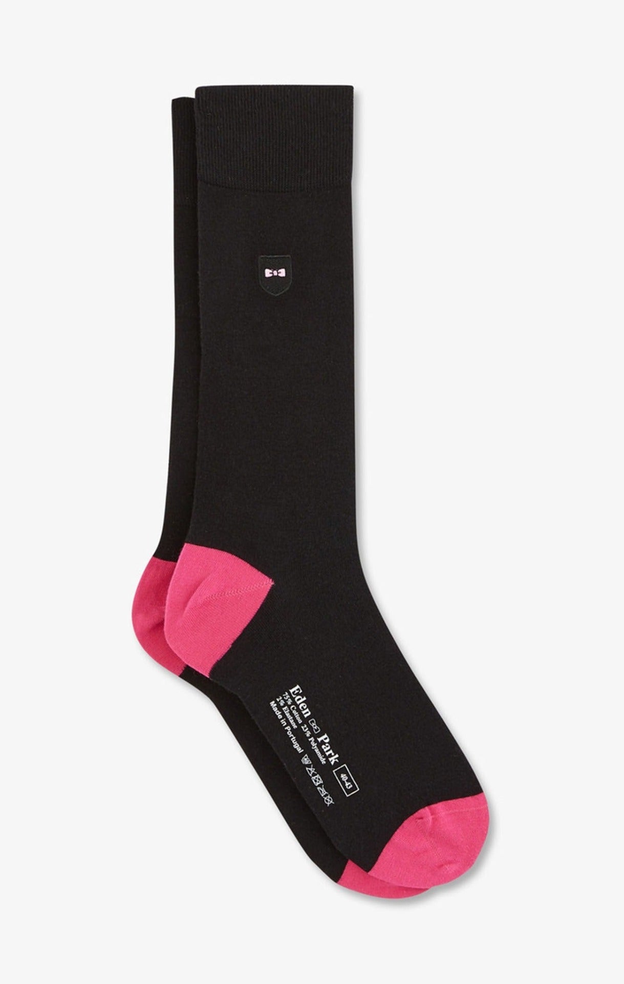 Chaussettes montantes noires color-block