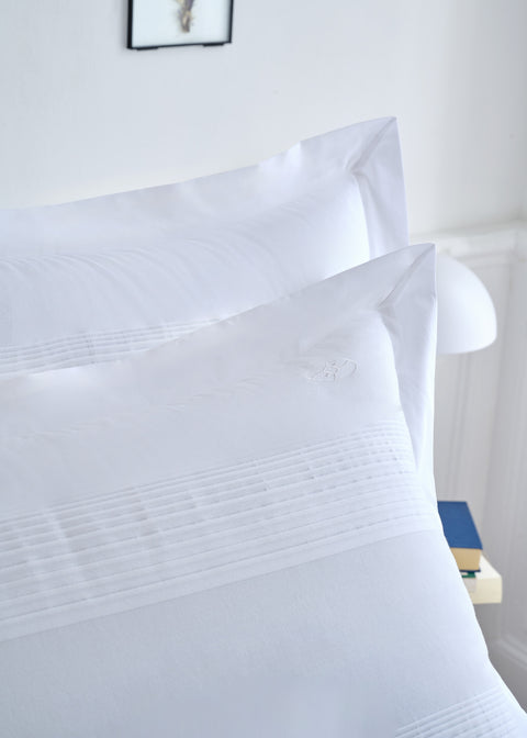 Lot de taies d'oreillers carrées en percale de coton blanche - Image 2