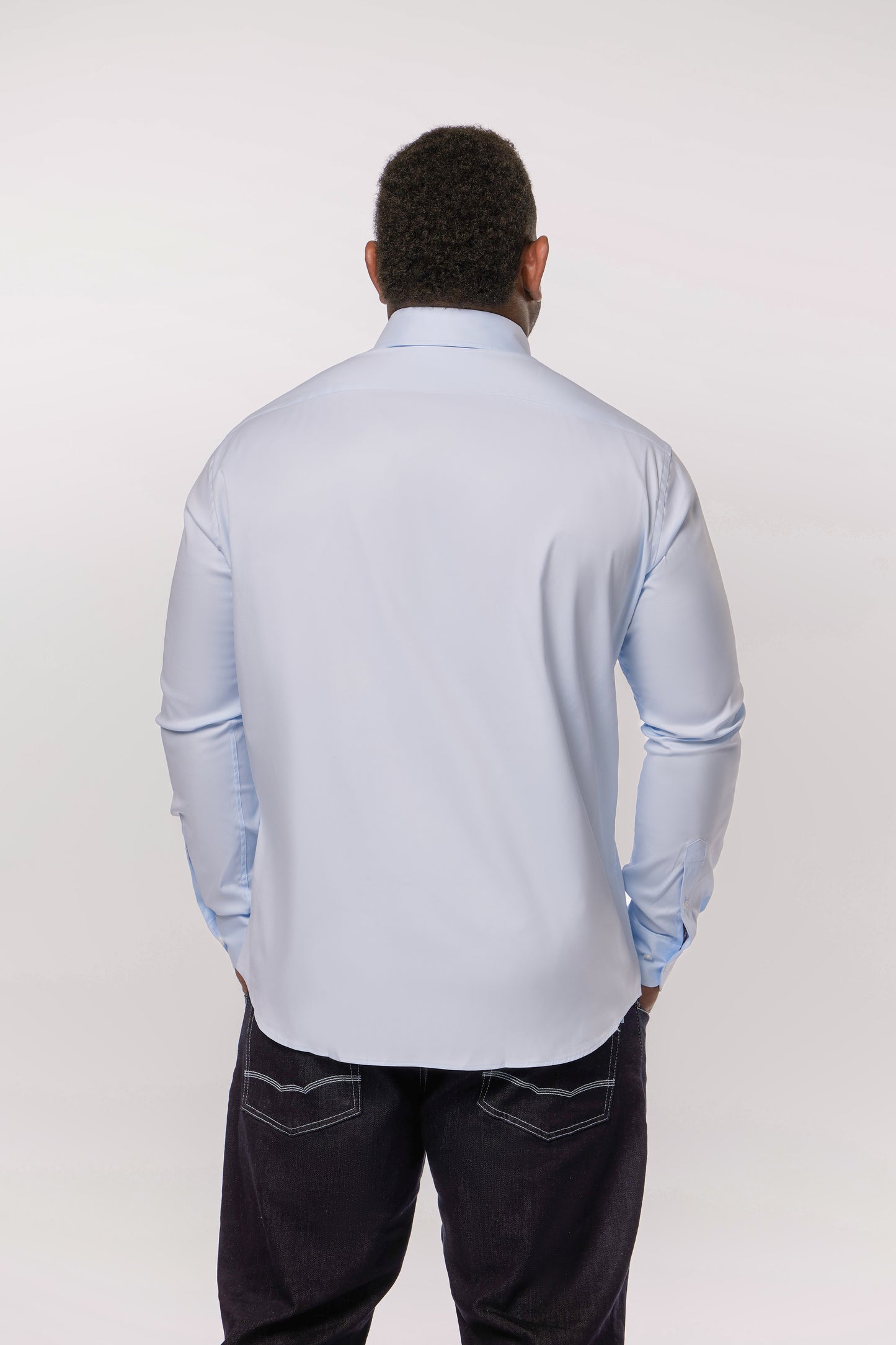 Chemise en coton stretch bleu ciel Eden Park x Racing 92
