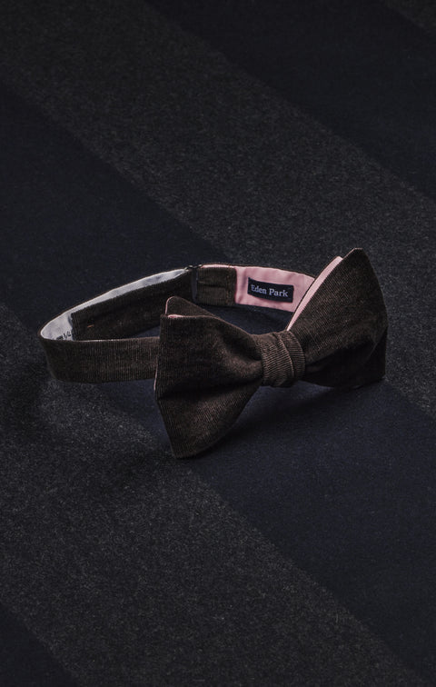 Nœud papillon en velours marron upcyclé Pap'Atelier - Image 2