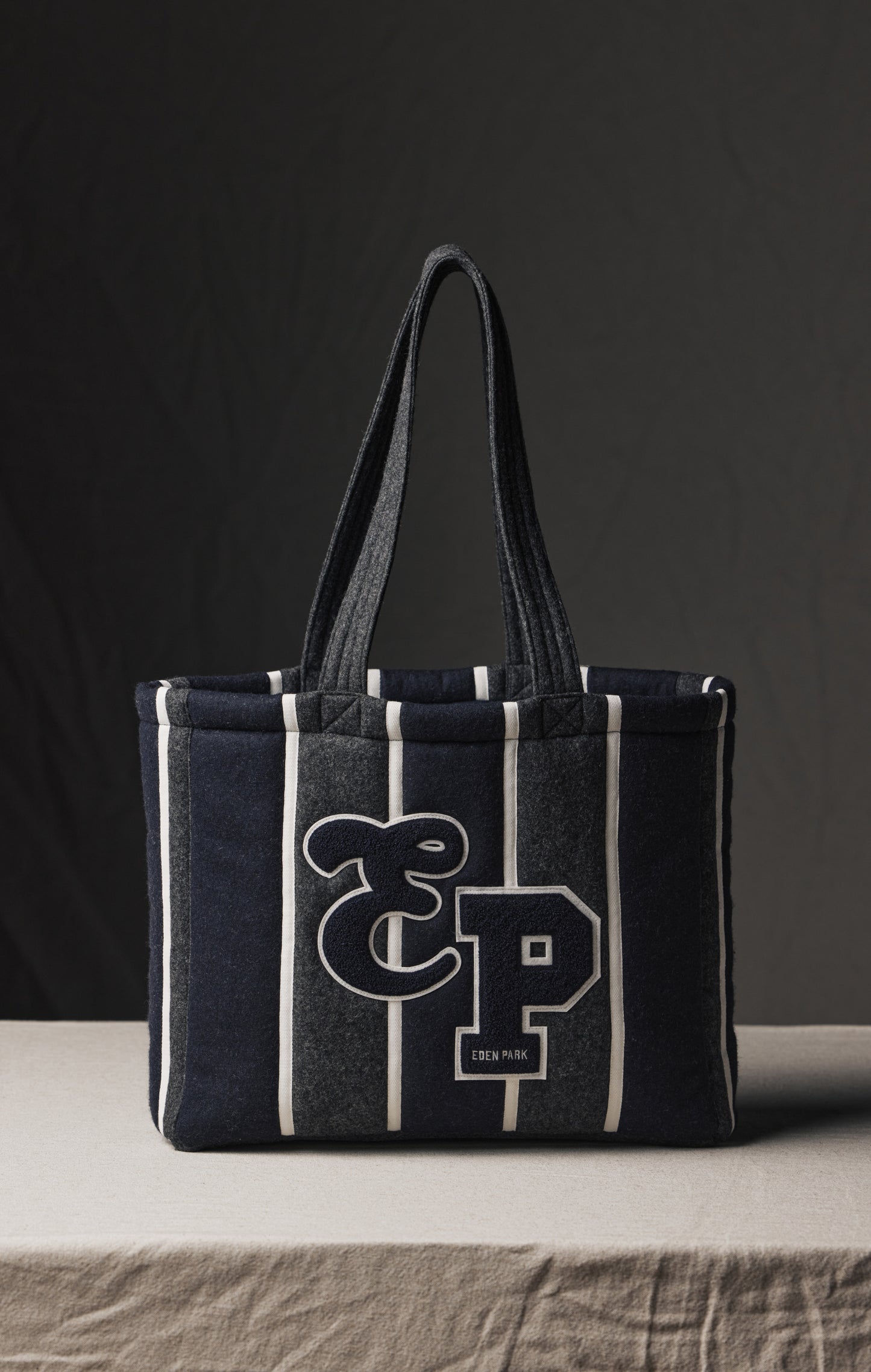 Sac cabas rayé upcyclé Pap'Atelier