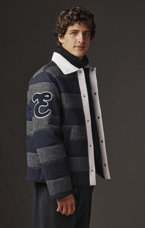 Veste matelassée rayée upcyclée Pap'Atelier - Image 2