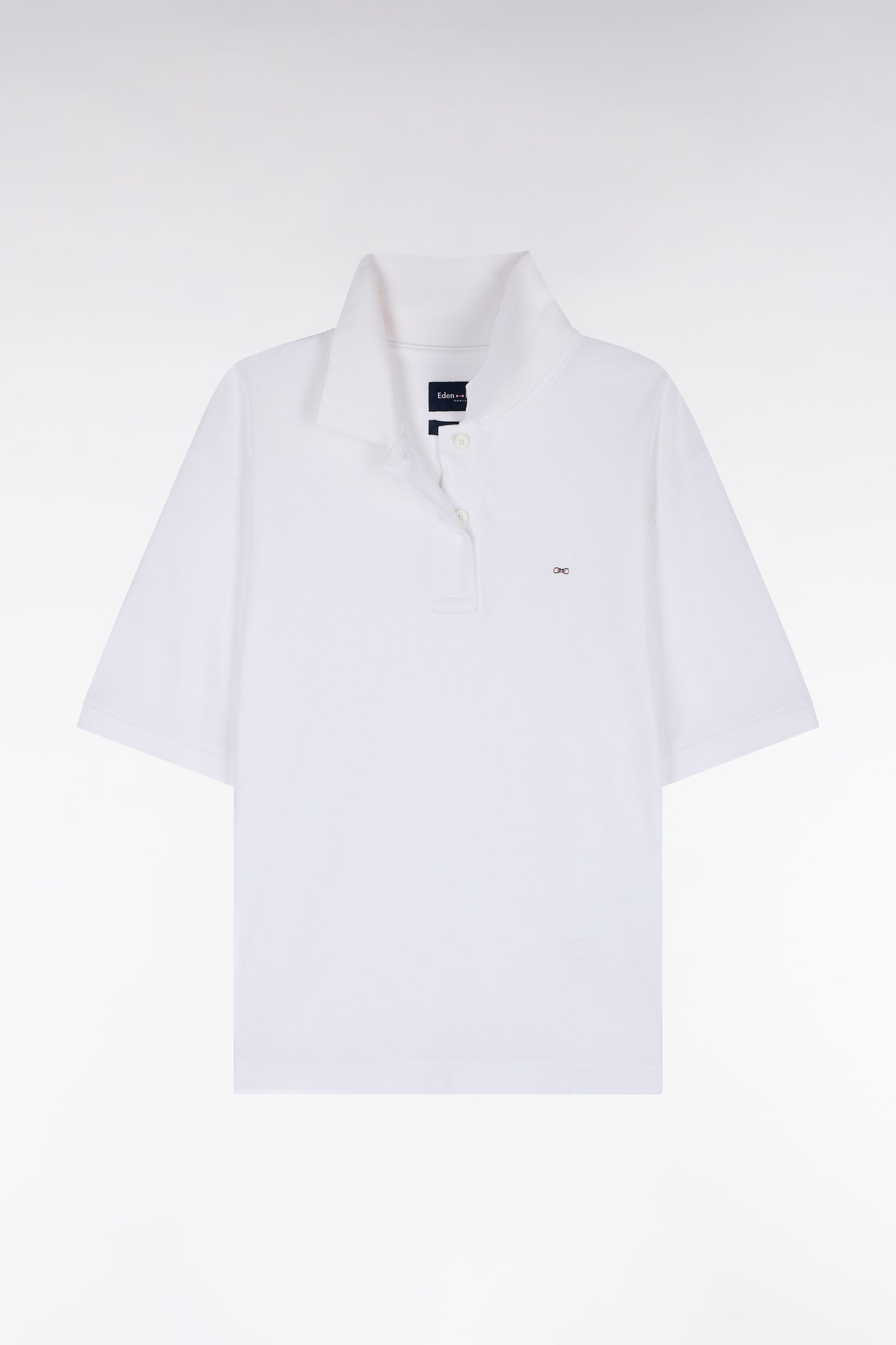 Polo manches courtes en coton blanc coupe oversized