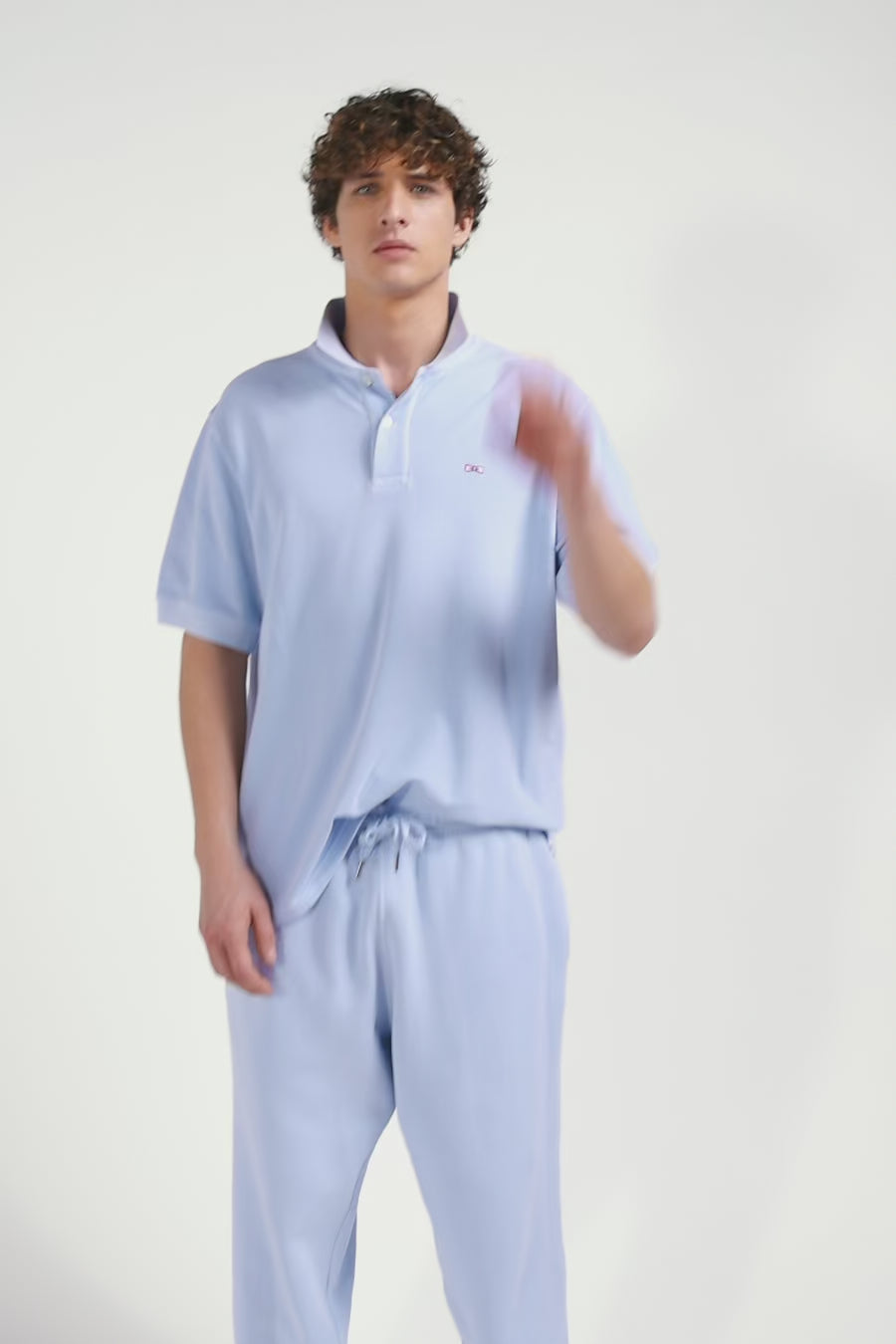 Polo manches courtes unisexe en piqué coton ciel surteint coupe Oversized