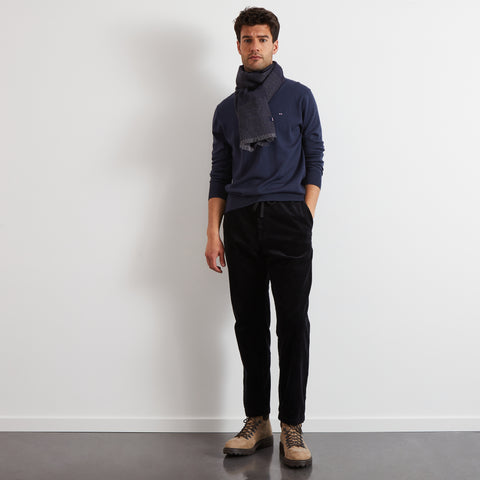 Black corduroy chinos with elasticated waist - Image 3