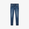 Slim-fit washed blue jeans