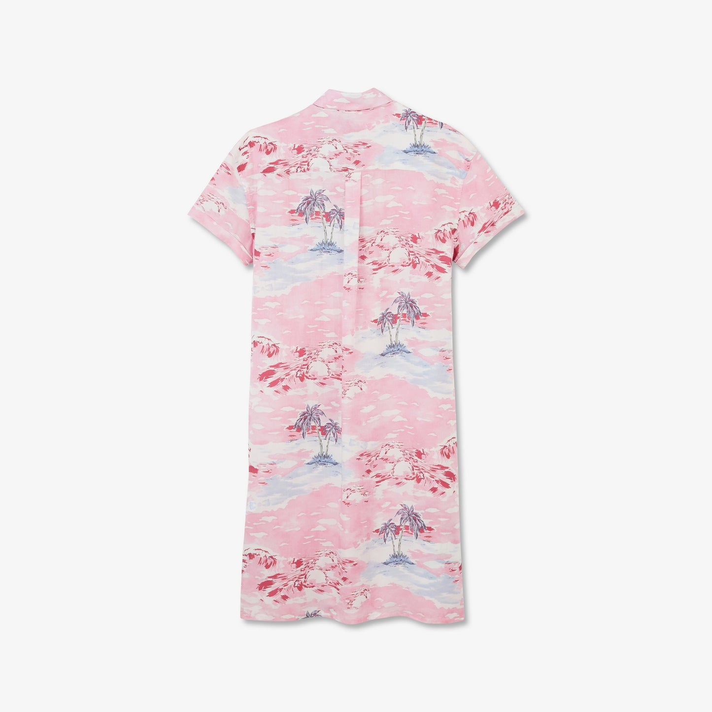 Short-sleeved dress with Hawaii print