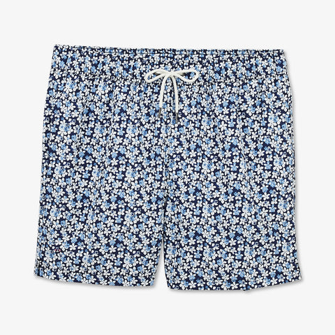 Short de bain motif fleuri bleu - Image 2