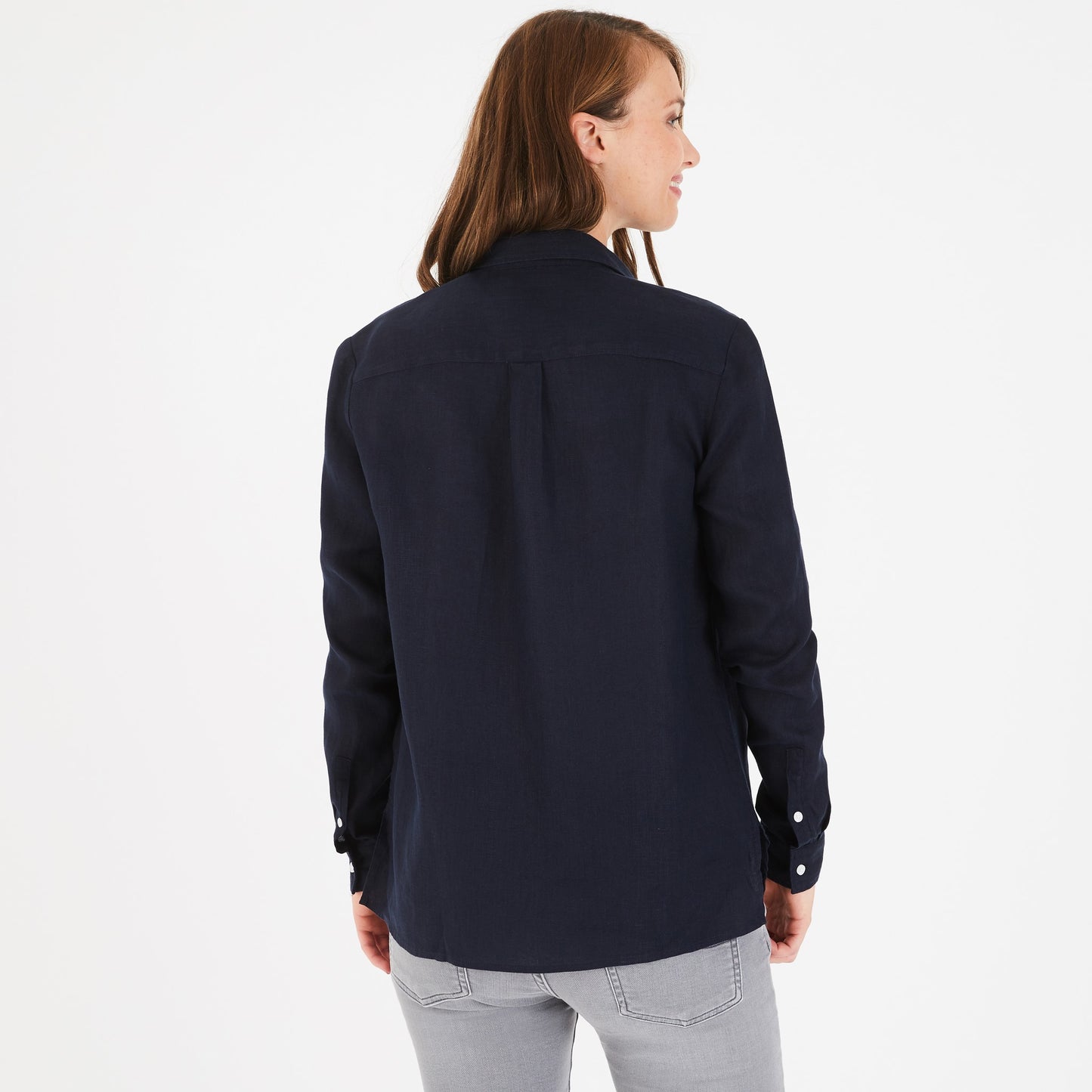 Chemisier en lin bleu foncé