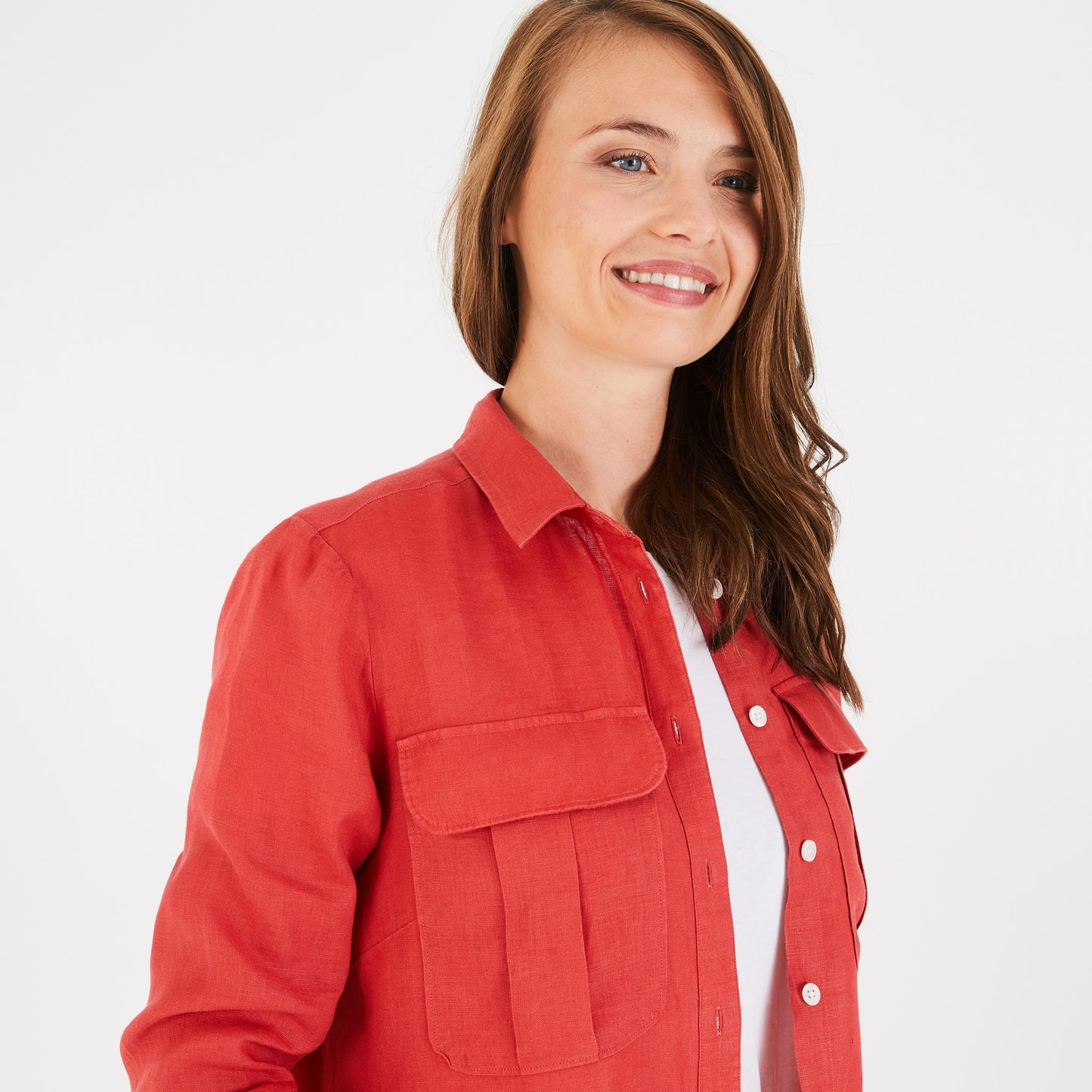 Orange linen blouse