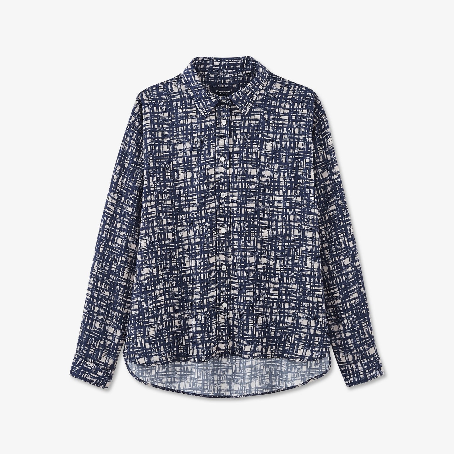 Blouse printed with lines and bow ties
