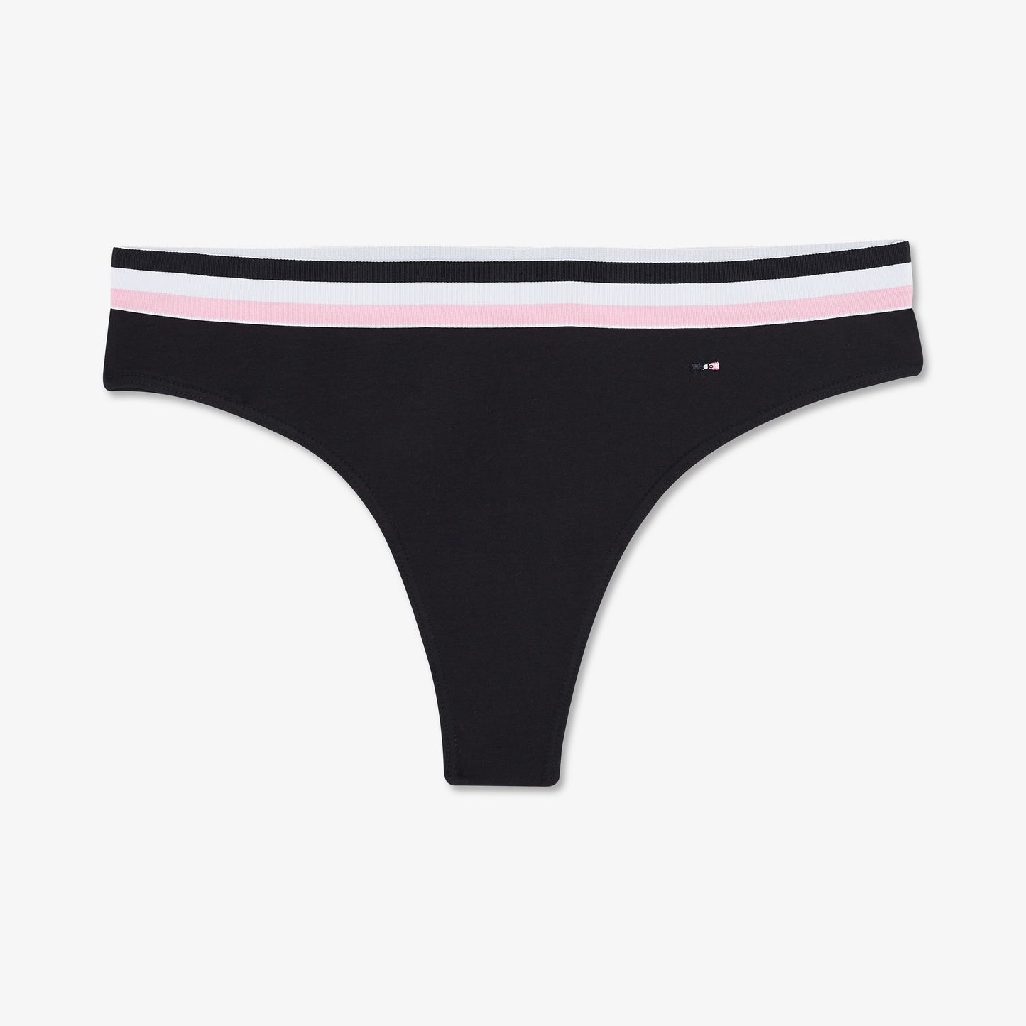 Tanga bleu foncé à bande contrastée