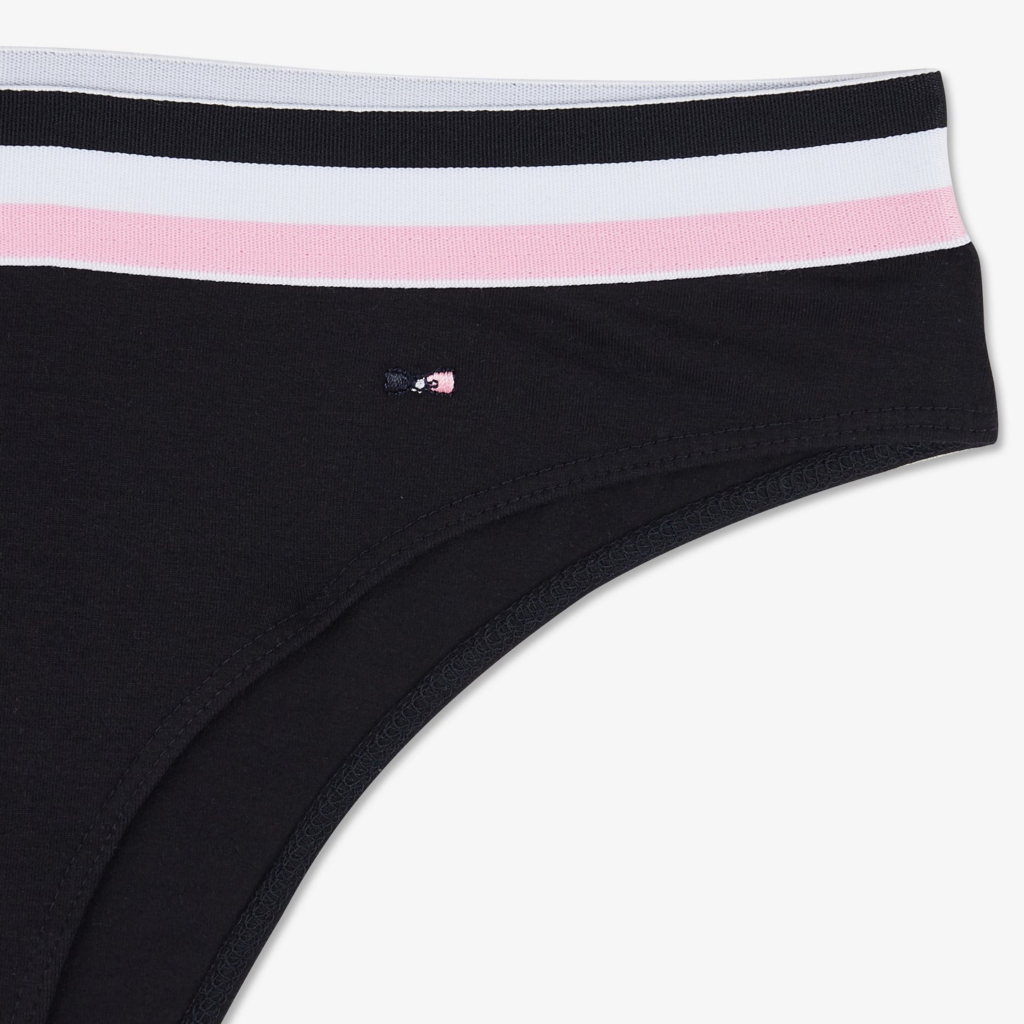 Culotte échancrée bleu foncé à bande contrastée