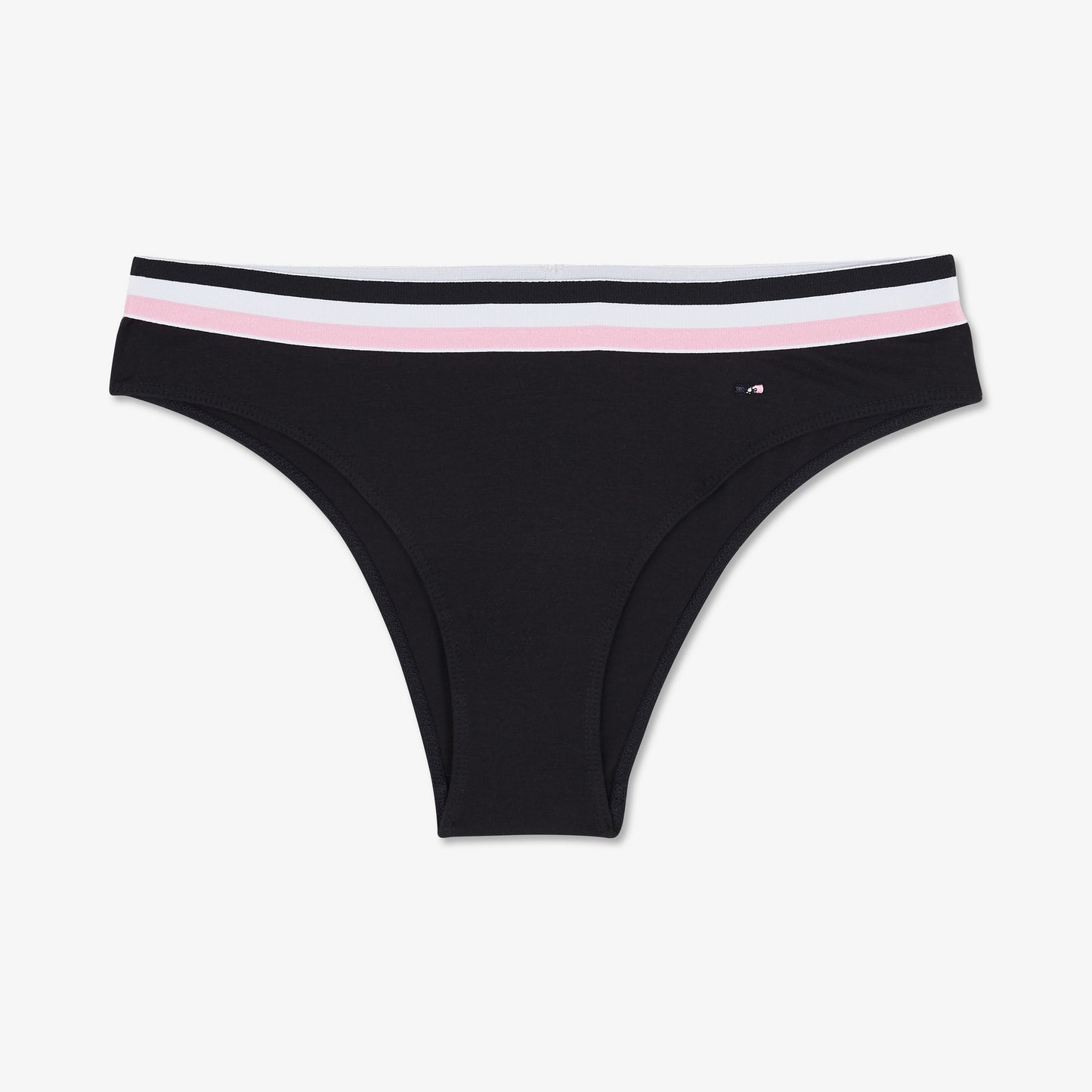 Culotte échancrée bleu foncé à bande contrastée