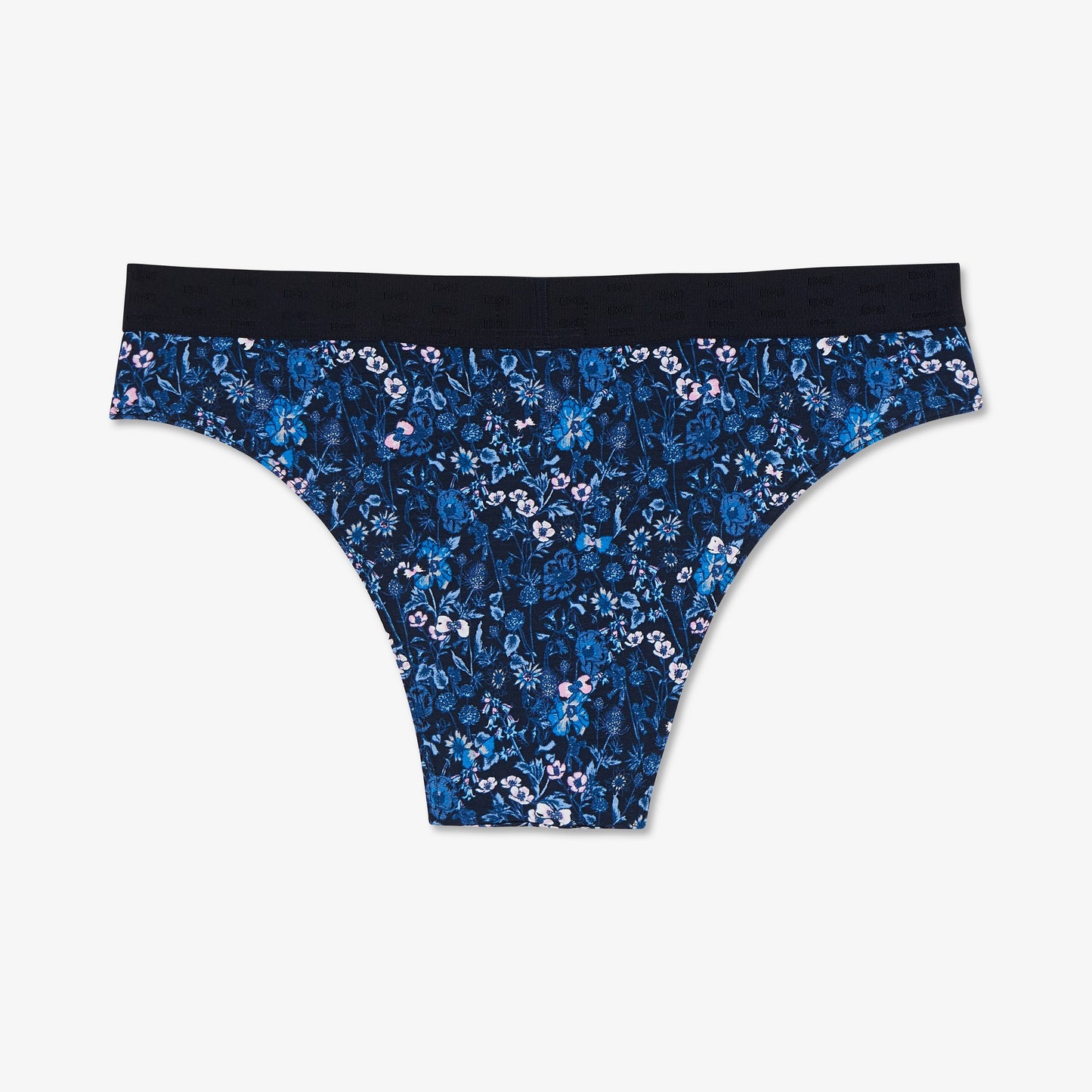 Culotte échancrée imprimé fleuri bleu foncé