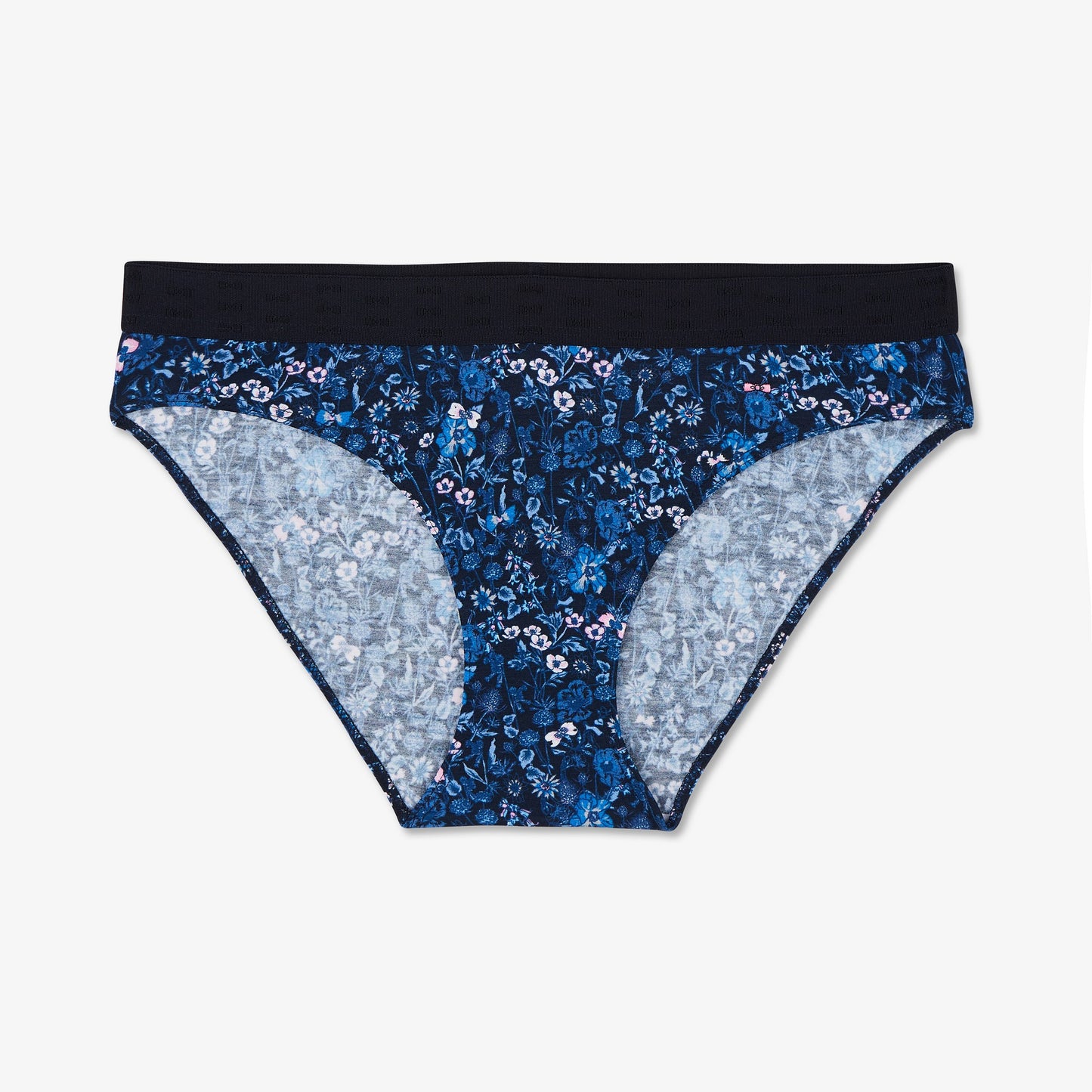 Culotte imprimé fleuri bleu foncé